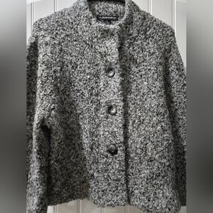 A. Giannetti Women's Black and Gray Teddy Sweater Jacket
